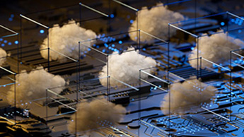 digital image of clouds and computer board