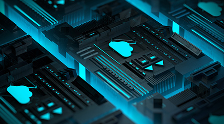Mini Computer Chips with Cloud Images