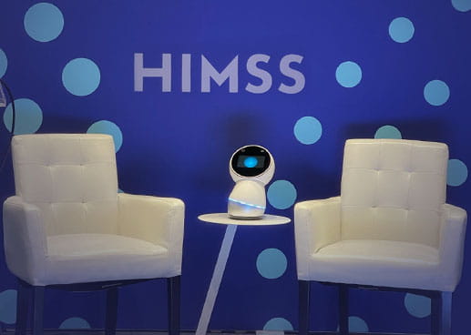 Two empty chairs at HIMSS 2022
