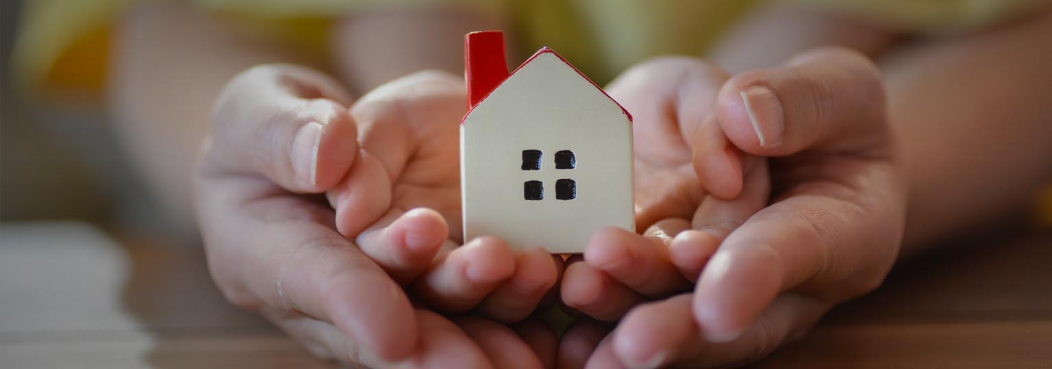 small house model on kids palm