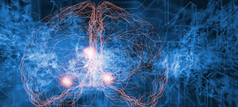 digital image with blues and wires