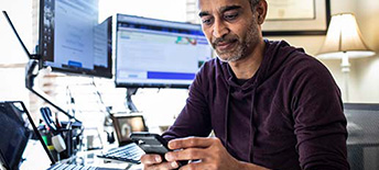 Men using mobile